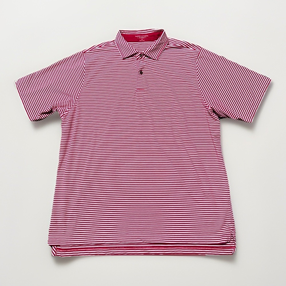 Fairyway & Greene Polo Shirt Men's XL Red Striped Golf Athletic